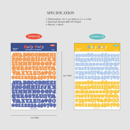 Roly Poly Alphabets & Numbers Sticker