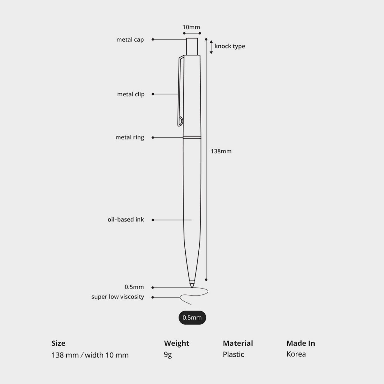 Classic Ballpoint Pen 0.5mm