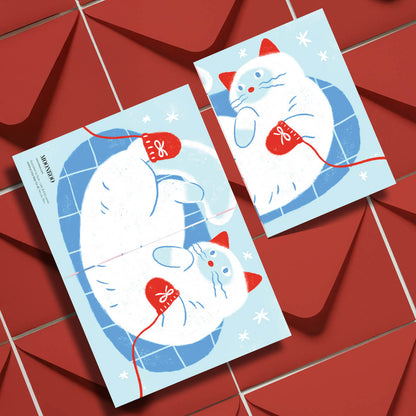 Cat & Knit Series Greeting Card