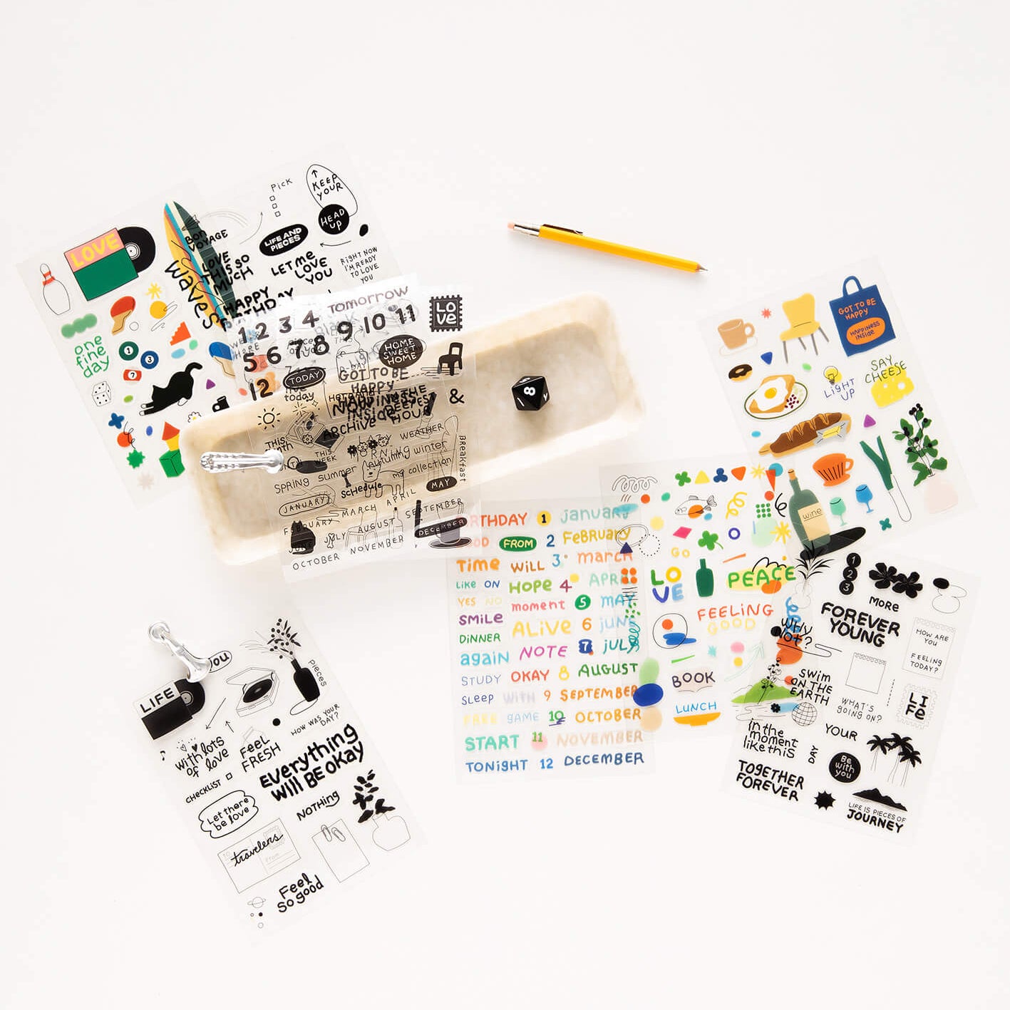 LIFE & PEACES Transparent Sticker Set