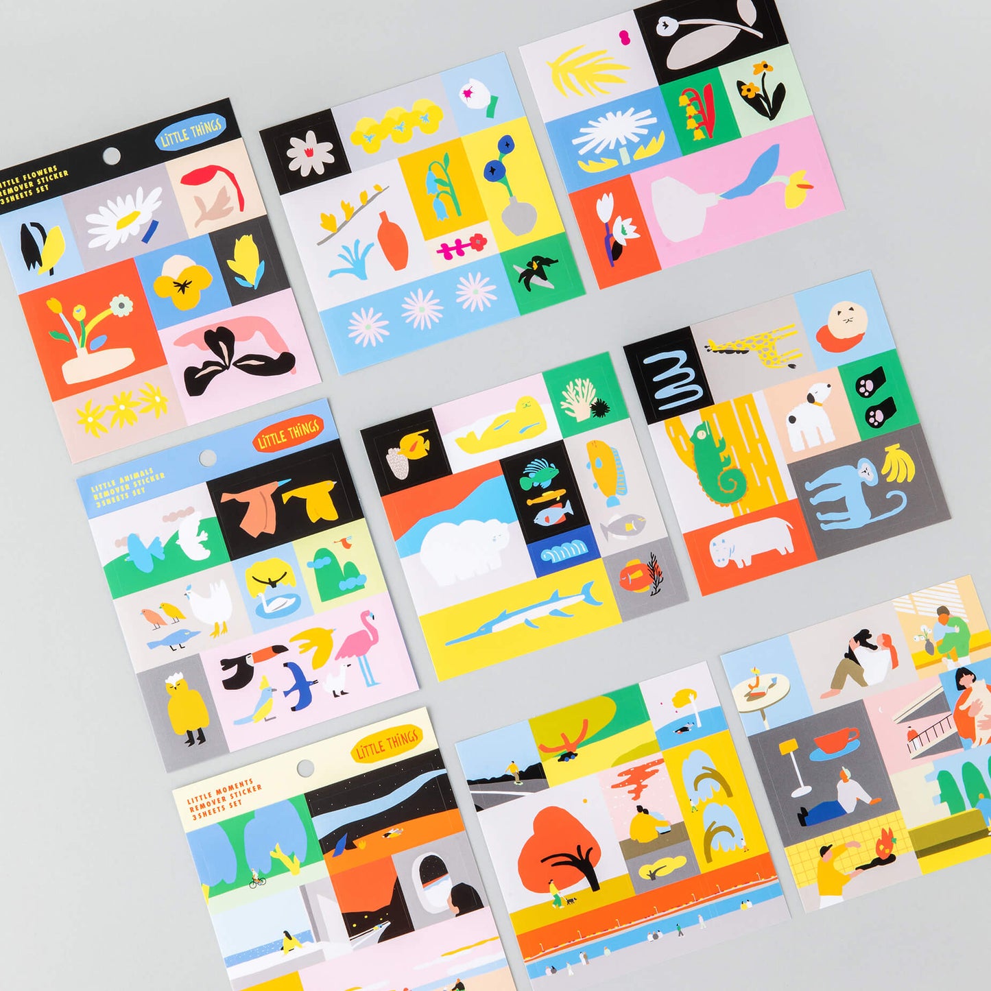 LITTLE THINGS Removable Square Sticker Set