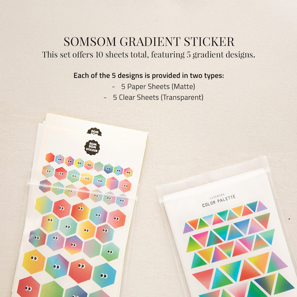 Somsom Gradient Sticker Set (10 Sheets)