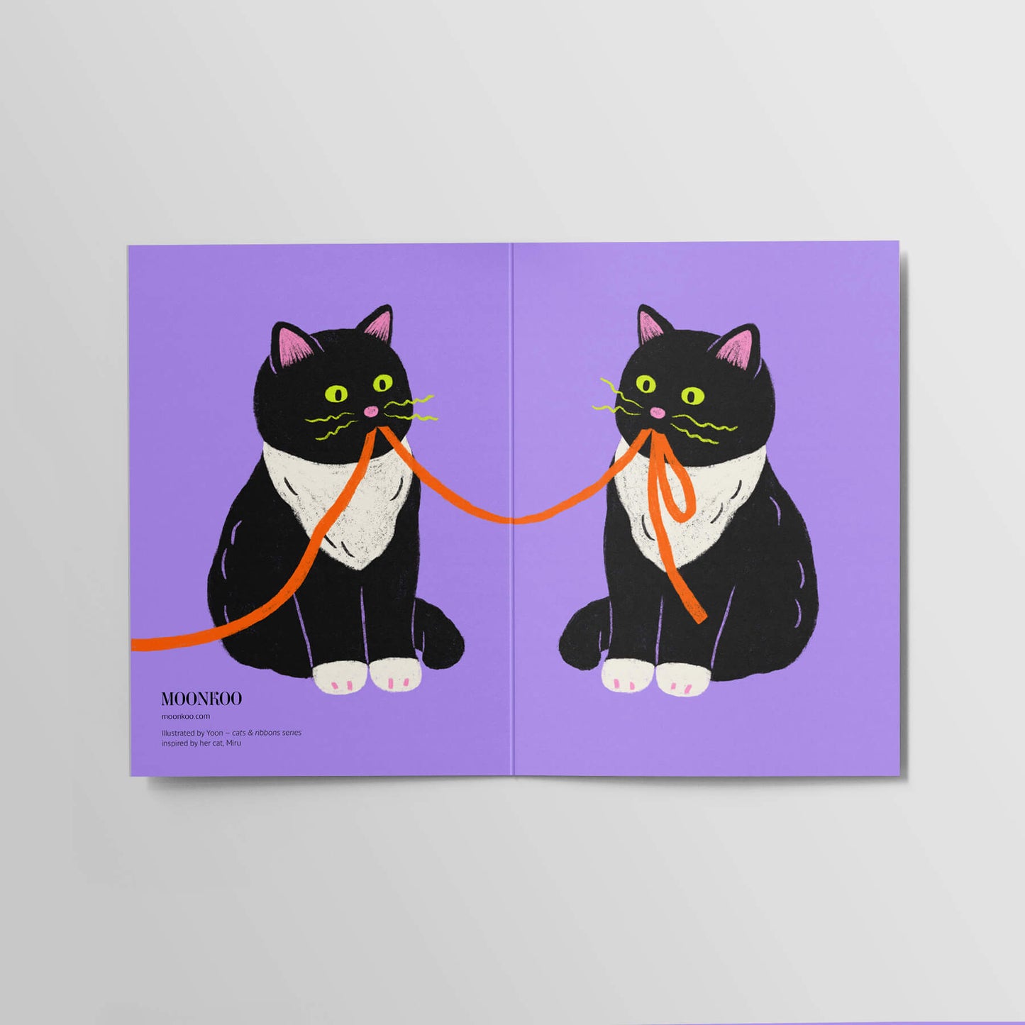 Cats and Ribbons Greeting Card_OR