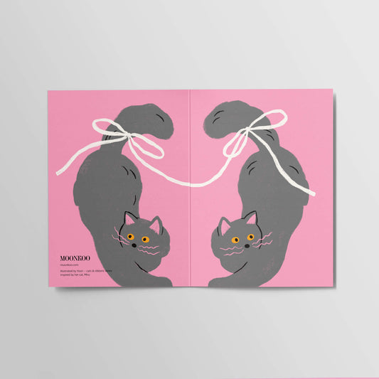 Cats and Ribbons Greeting Card_WR