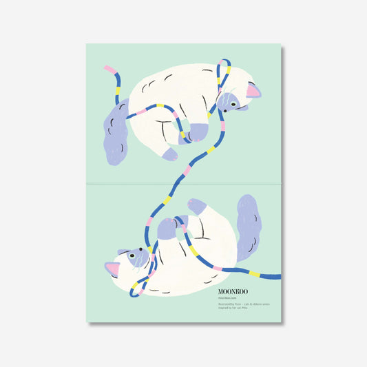 Cats and Ribbons Greeting Card_3CR