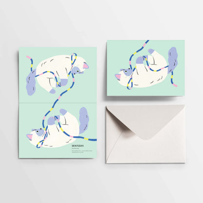 Cats and Ribbons Greeting Card_3CR