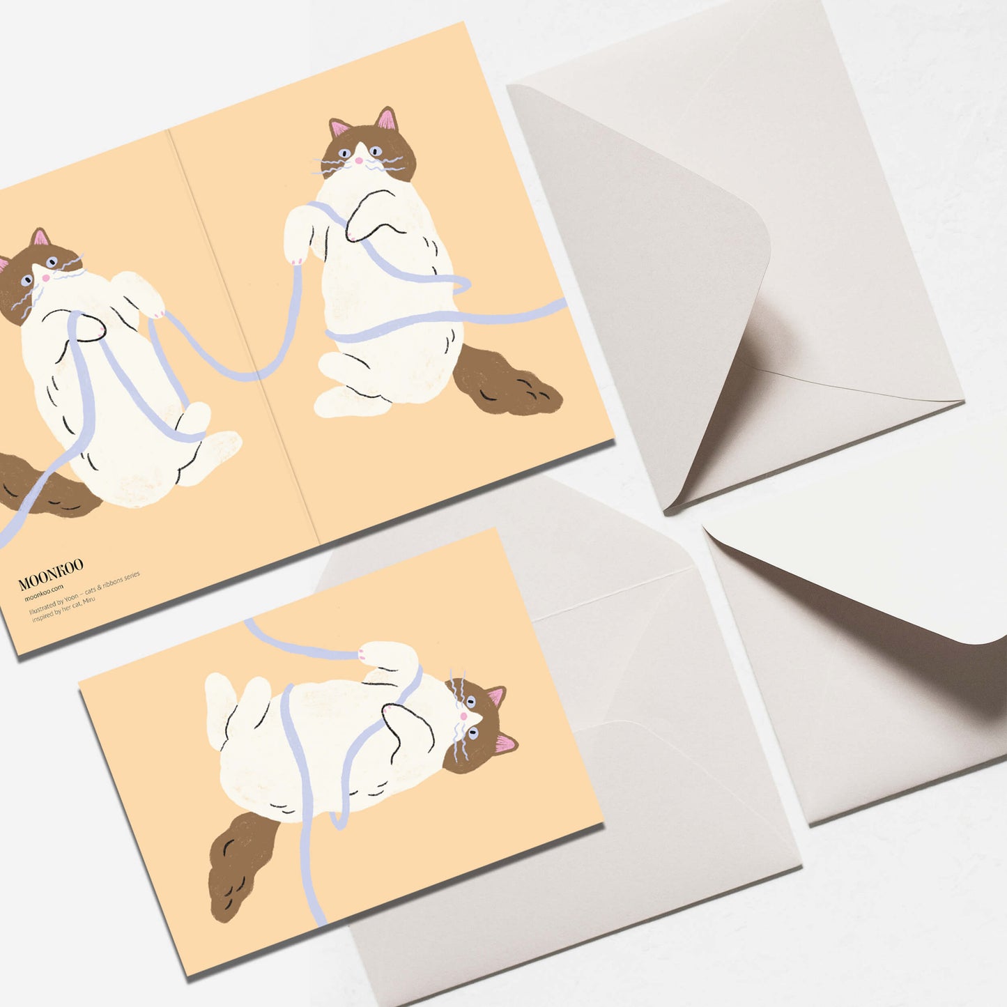 Cats and Ribbons Greeting Card_BR