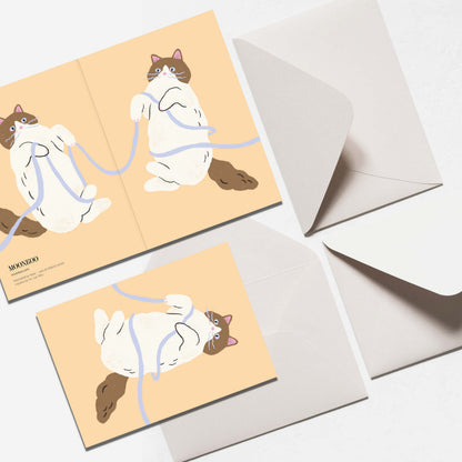 Cats and Ribbons Greeting Card_BR