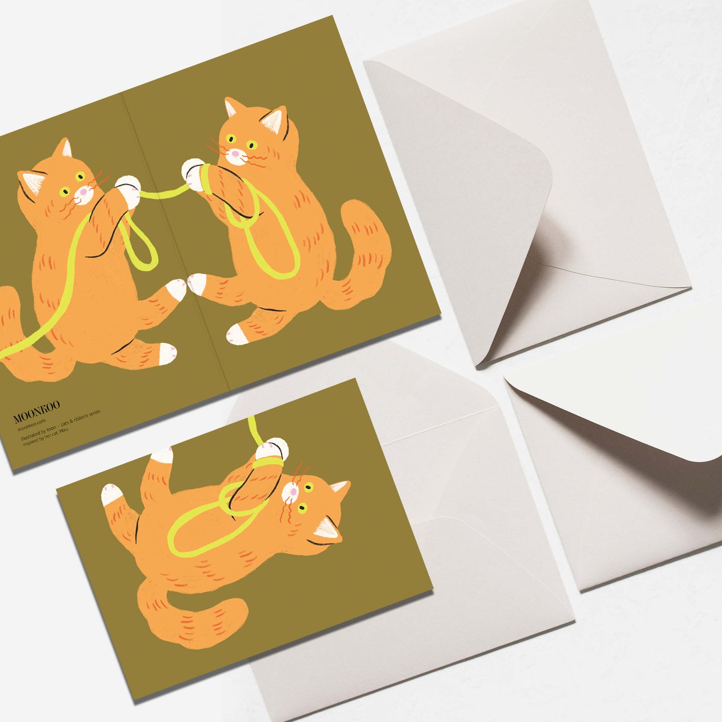 Cats and Ribbons Greeting Card_NR